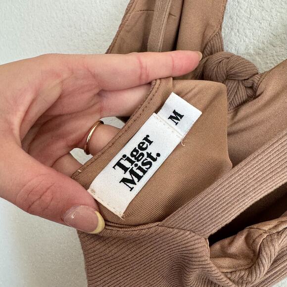 Tiger Mist Neutral Tan Ribbed Bodysuit - Picture 4 of 4